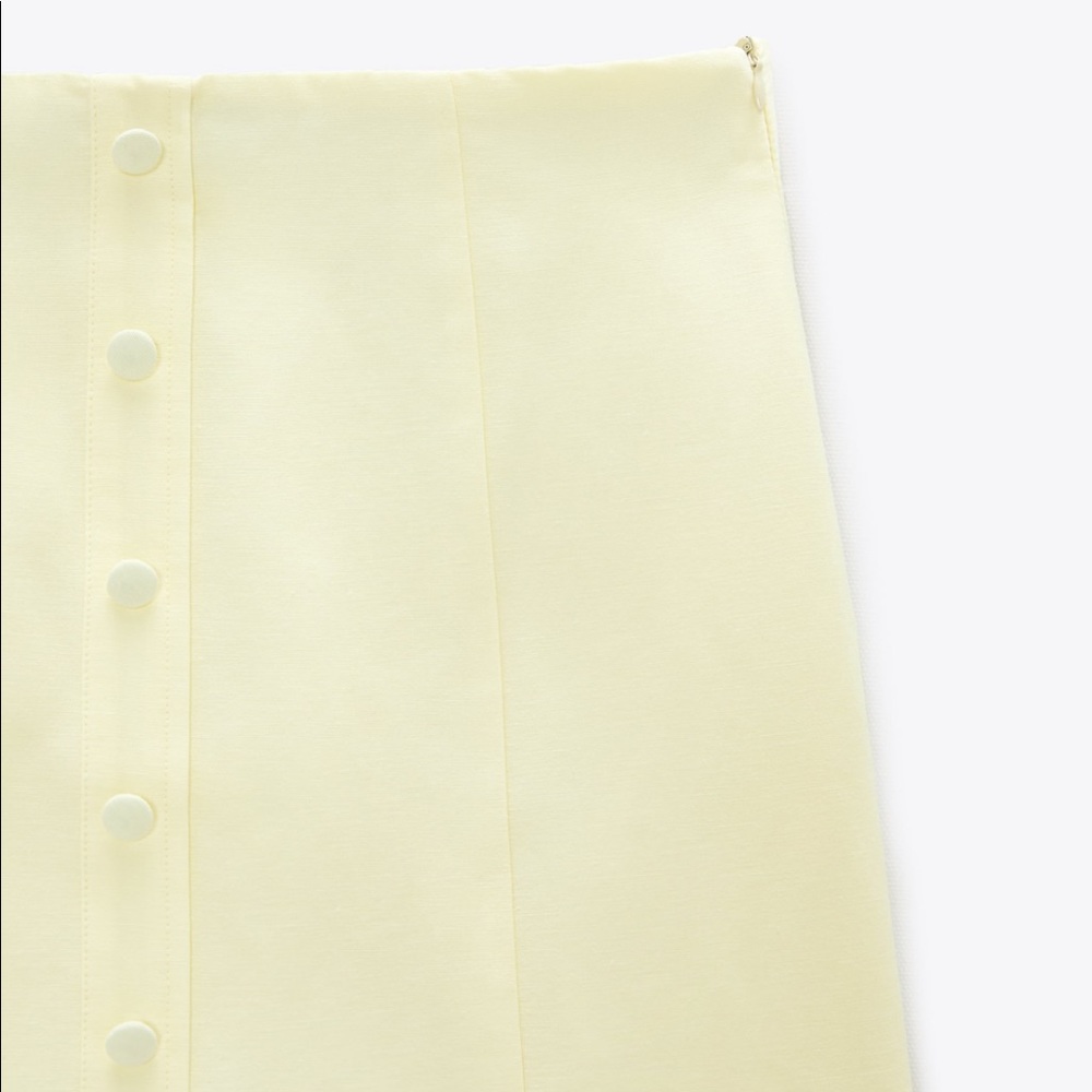 🦙📦Zara linen blend mink skirt Medium Pale yellow - Picture 5 of 5